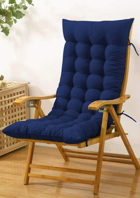 PEBSTY Microfibre Solid Chair Pad Pack of 1(Blue)