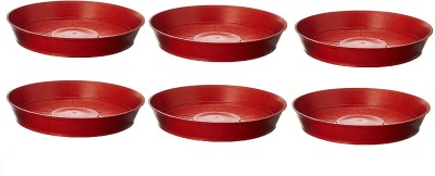 BFCF Flower Pot Plant Saucer Base Plate Planter Tray Set of 6 Terracotta (5 Inch) Plant Container Set(Pack of 6, Plastic)