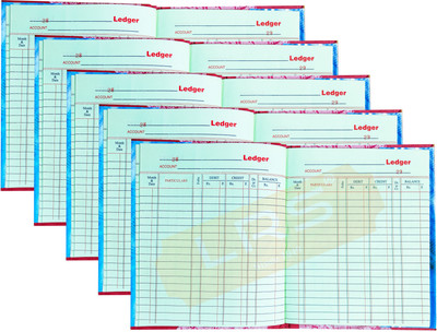 LRS Ledger Account Book Short Size - 21 * 17 cm - 80 GSM Ledger Paper - 100 Pages - Pack of 5 - 0-Part Ledger Account Book(1 Sets)