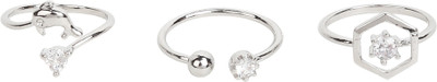 Rhosyn Alloy Cubic Zirconia Silver Plated Ring Set