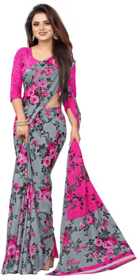 CHOICEIT Printed, Self Design Bollywood Georgette Saree(Pink)