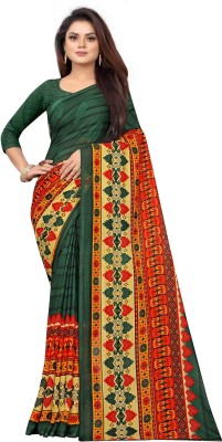 Fashion Ritmo Floral Print Bollywood Georgette Saree(Green)