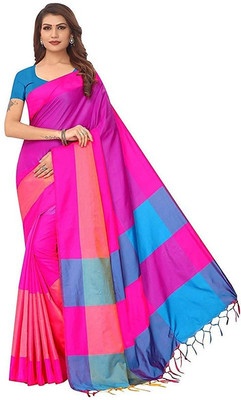 Divastri Color Block Bollywood Art Silk Saree(Pink)