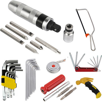Digital Craft Combo of 8 Essential Item with Impact Screwdriver Set MultiPurpose CRV Portable Impact Screwdriver Set(Pack of 8)