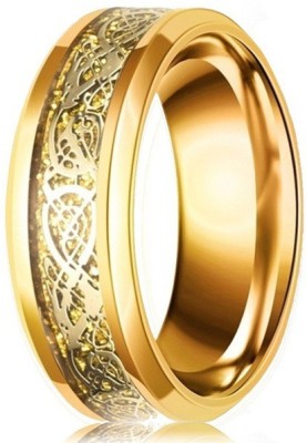 Heer Collection Dragon Black Gold Base Stainless Steel Finger Ring - Thumb Ring Valentine gift Intelligent Smart Ring Fashion Jewellery Collection propose Lovers Fancy Party wear Stylish latest design Heart king Couples Love Golden Black Blue Mens Style Thumb Smart Band Gold plated Name Letter Hand 