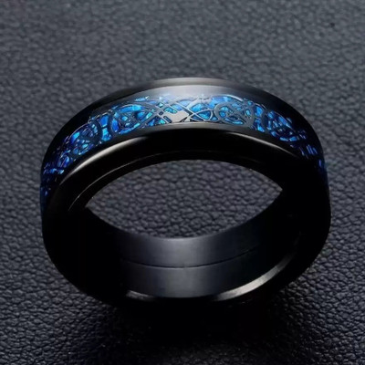 Lila Dragon Black Blue Gold Silver Red Finger Ring - Thumb Ring Valentine gift Stainless Steel Titanium Plated Ring