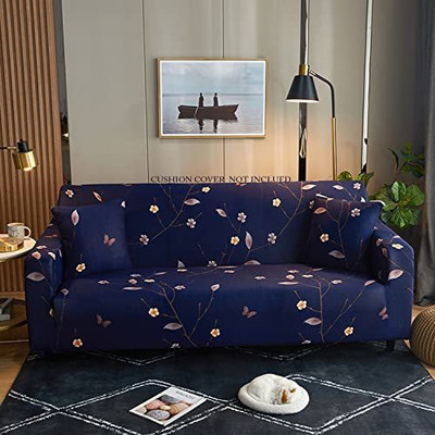 HOUSE OF QUIRK Polyester 1 Seater Sofa Abstract Cover(Pack of 1 Blue)