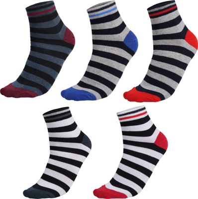 DOUBLE SEVEN Men Striped Ankle Length(Pack of 5)