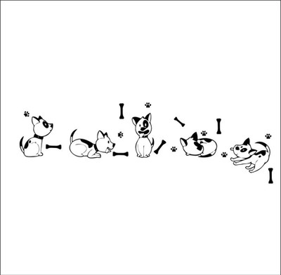 décor nirmal 30 Dog Footprints Medium Dog Footprints Wall Sticker [96x30cm] Self Adhesive Sticker(Pack of 1)