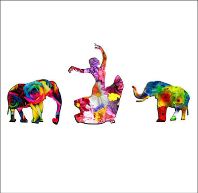Vijaya enterprises 67 cm Dancing Girl Wall Sticker For size (155x64 cm) Self Adhesive Sticker(Pack of 1)