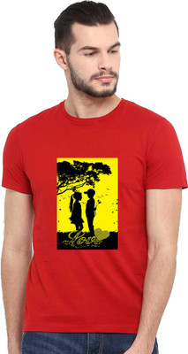 BRATMA Printed Men Round Neck Red T-Shirt