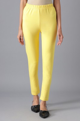 Aurelia Ankle Length Ethnic Wear Legging(Yellow, Solid)