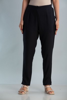 GRUSH Slim Fit Women Black Trousers