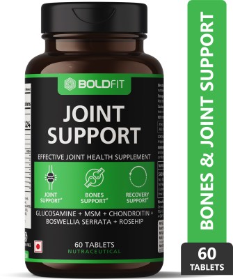 BOLDFIT Joint Support Supplement with Glucosamine MSM Chondroitin Boswellia Serrata(60 Tablets)