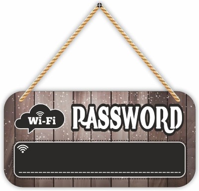 CVANU Wooden WIFI Password Hanging Sign Wall Plaque for Home/Library/Office/Cafe_C13(5 inch X 10 inch, Dark Grey)