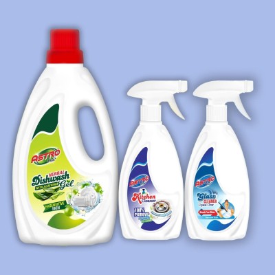 ASTRO PLUS+ Dish Wash 1L|Kitchen Cleaner Remove Tough Grease|Glass Cleaner Mirror Like Shine(1 L, 500 ml, 500 ml)