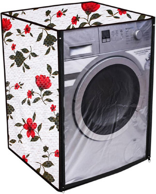 Nitasha Front Loading Washing Machine  Cover(Width: 61 cm, White, Maroon)