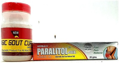 PARALITOL AYURVEDIC FAST PAIN RELIEVER GEL & MAGIC GOUT CAPSULE(PACK OF 2)(Pack of 2)