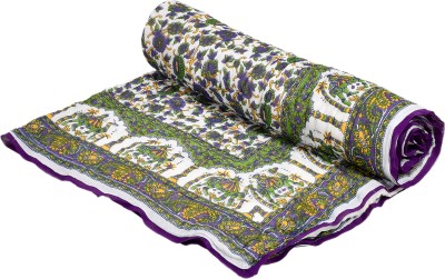 Heart Home Floral Single Quilt for  Mild Winter(Cotton, Green)