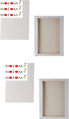 NOZOMI FRAME-CANVAS-8x12-INCH-2-PC Cotton Acid Free Stretched Canvas Board (Set of 2)(White)