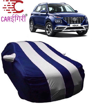 Carigiri Car Cover For Hyundai Venue (With Mirror Pockets)(White, Blue, For 2019, 2020, 2021 Models)