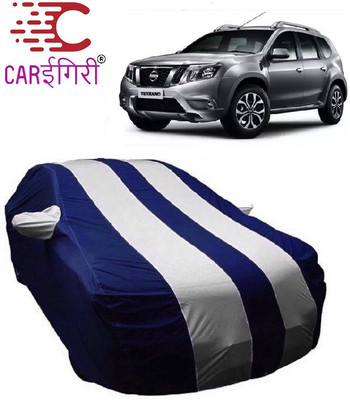 Carigiri Car Cover For Nissan Terrano (With Mirror Pockets)(White, Blue)