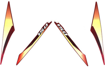 BR BULL Sticker & Decal for Bike(Red, Gold)