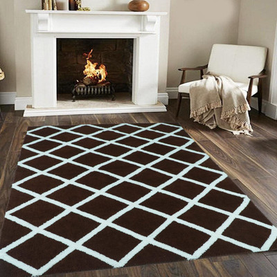 SPA Furnishing Brown, Grey Polyester Carpet(4 ft,  X 6 ft, Rectangle)