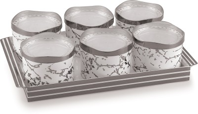 Nabhya Plastic Grocery Container  - 500 ml(Pack of 6, Grey)