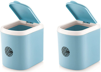 Liza Portable Table Dustbin/Desk Dustbin Plastic Dustbin(Blue, Pack of 2)