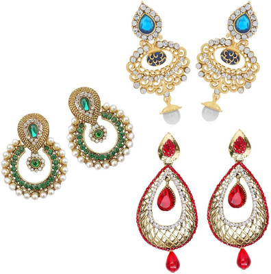 STYYLO FASHION Latest Collection Cubic Zirconia, Pearl Alloy Earring Set