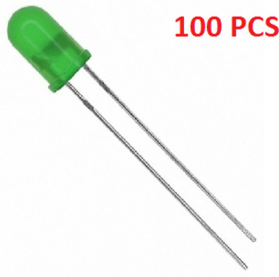 Technical hut 100 Pieces 5mm Green LED For Projects Electronic Components Electronic Hobby Kit