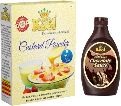 Mr.Kool Custard Powder 400gm, Chocolate Syrup 200gm. Pack Of 2 Combo. Combo(600)