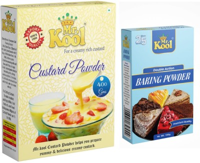 Mr.Kool Custard Powder 400gm Box and Baking Powder 100gm. Pack Of 2 Combo. Combo(500)