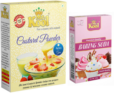 Mr.Kool Custard Powder 400gm Box and Baking Soda 100gm. Pack Of 2 Combo. Combo(500)