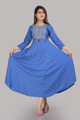 Deep Fashion Anarkali Gown(Blue)