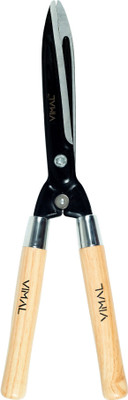 VIMAL VI-HS Pruning Scissors Hedge Shears with Long Wooden Handle for Garden, Labor-Saving Anti-Skid Lawn Grass Trim Steel Wool Pruning Tools (9 Inch) Hedge Shear(38 cm)