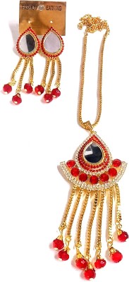 Urvashi Alloy Red Jewellery Set(Pack of 1)