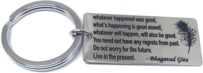 Aura Bhagvad Gita Quotes Gift Keychain For Bike Car Boys Men Women Girl Parents Steel Key Chain