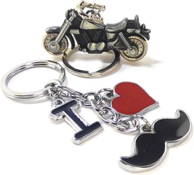 NSV Combo of Metal Bike And I Love Mooch Premium Quality Key ring For Bike Key Chain