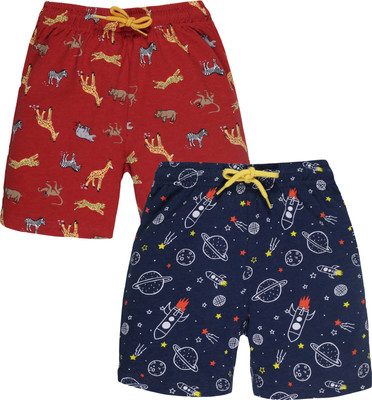 Plum Tree Short For Boys Casual Printed Pure Cotton(Multicolor, Pack of 2)