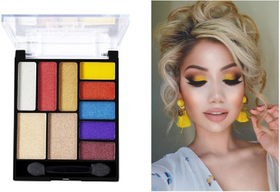 GFSU MAKEUP KIT MATTE & SHIMMER EYESHADOW WITH HIGHLIGHTER & BLUSHER ALL IN 1 PALETTE