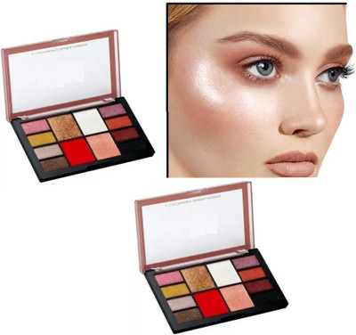 GFSU MAKEUP KIT HIGHLIGHTER , EYESHADOW BEST FOR BEGINNERS & PROFESSIONAL(Pack of 2)