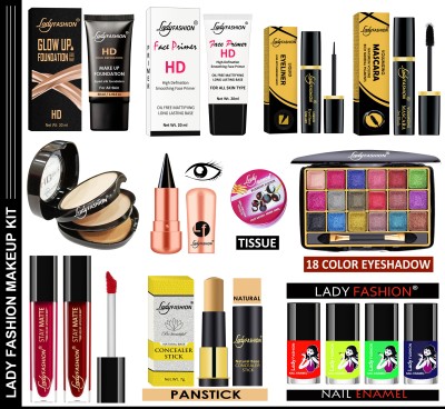 Lady FASHION Professional Series Makeup Kit with 15 Number of Items. MKL0207(Pack of 15)