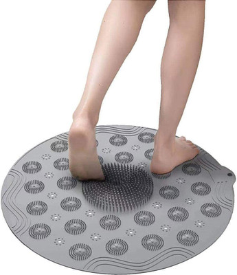 GVJ TRADERS Silicone Bathroom Mat(Grey, Free)