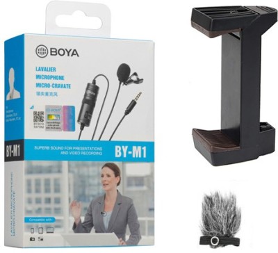 BOYA BY-M1 with Fur-Lav and photron mount ph100 Omni Lav Condenser Microphone