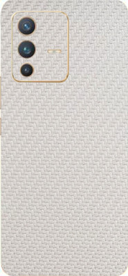 Mclaxa White Carbon Fiber Vivo V23 pro Back Mobile Skin, White Carbon Fiber Mobile Skin(White Carbon Fiber Skin With Super Matte Finish)