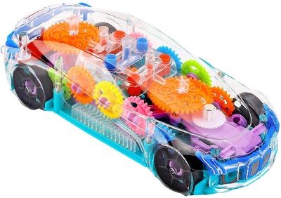 Aseenaa LED Concept Car With Light Sound, 360 Degree Rotation Transparent Toy For Kids(Multicolor)