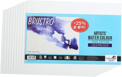 BRuSTRO Super Series Unruled 14 x 21 CM 300 gsm Watercolor Paper(Set of 1, White)