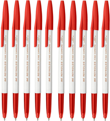 Reynolds 045 Fine Carbure Ball Pen(Pack of 10, Ink Color - Red)